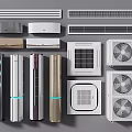 Various Home Use Air Conditioners and Fans with Wall Mounted Floor Standing and Central Vents