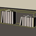 Neatly Stacked Monochrome Books And Magazines On Modern Shelf With Light Background