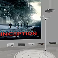 Projection Monitoring Equipment With Multiple Projectors And Floor Stand Installation Setup