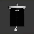 Modern Bathroom Sink Design With White Countertop Black Cabinet Heart Decorations