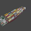 Large Container Ship Carrying Stacked Colorful Containers For International Cargo Transport