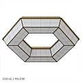 Elegant Modern Octagonal Ceiling Light With Gold Frame And White Shade 3d model