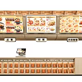 Restaurant Ordering Counter Area With Menu Displays Pickup Zone Takeout Cashier And Food Containers