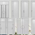 Stylish Double Doors With Various Wooden Designs And Decorative Elements 3d model