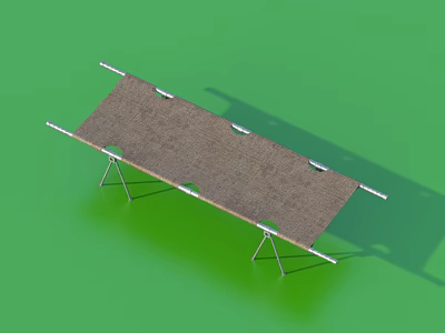 Foldable Outdoor Drying Rack With Metal Frame And Brown Woven Surface 3d model
