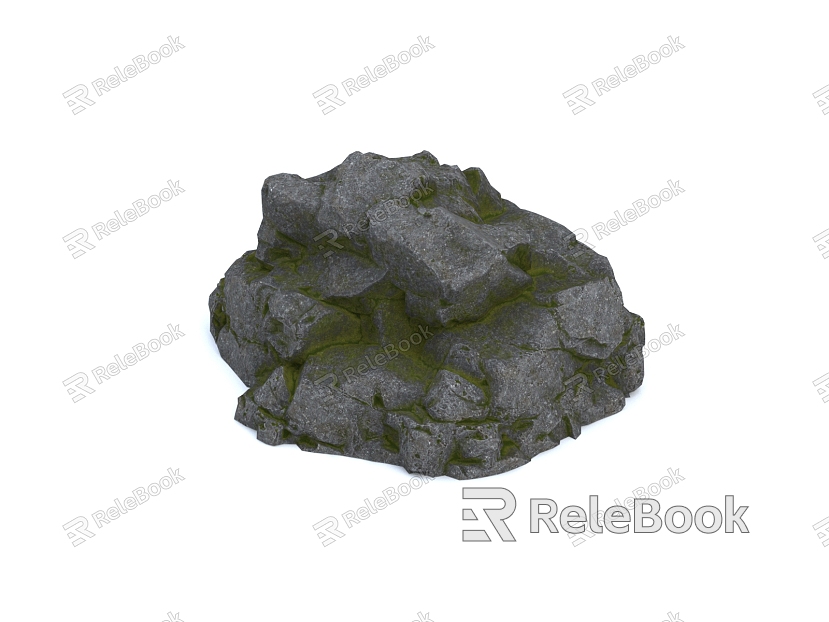 Rock Stone Blocks Boulders Natural Landscape model