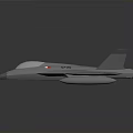 Modern Gray Aerospace Fighter Model With Red Markings And Number 005 3d model