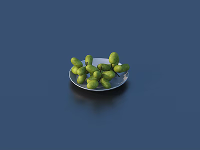 Grape fruit plate 3d model