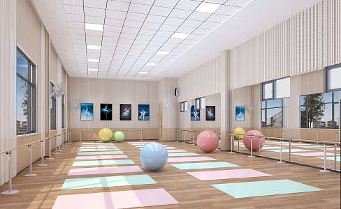 Modern Yoga Room 3d model