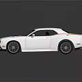 White Muscle Car With Black Stripes Sleek Body And Sporty Design