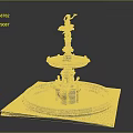 Ornate Garden Decorative Fountain With Multi Tiered Design Circular Basin And Top Statue