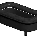 Modern Leather Bathtub with Oval Shape Design and Metal Legs Support