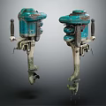 modern engine outboard engine generator 3d model
