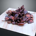 Natural Dried Brown Plant Pods Arranged On Wooden Cutting Board