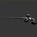 Detailed 3D Model of Futuristic Aircraft With Wings Engines and Fuselage Components