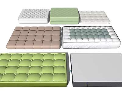 Various Colored Furniture Cushions With Different Patterns And Textured Designs 3d model