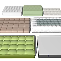 Various Colored Furniture Cushions With Different Patterns And Textured Designs