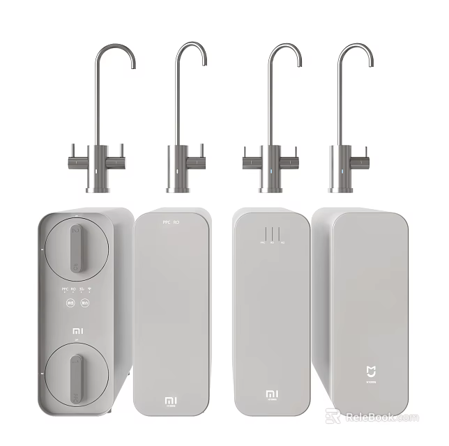 Public Facilities Water Purification Equipment With Modern Design And Efficient Water Taps 3d model 