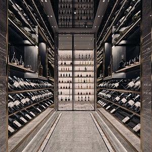 wine cabinet wine cellar wine bottle wine cabinet sliding door 3d model