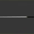 Traditional Katana Weapon With Black Handle And Silver Blade On Gray Background With Reflection