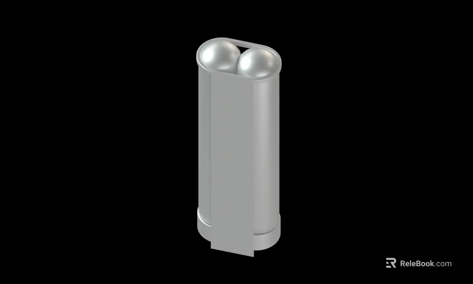 Sleek Silver Cylindrical Device With Double Spherical Tops For Home Or Industrial Use 3d model 