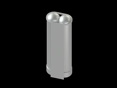 Sleek Silver Cylindrical Device With Double Spherical Tops For Home Or Industrial Use 3d model