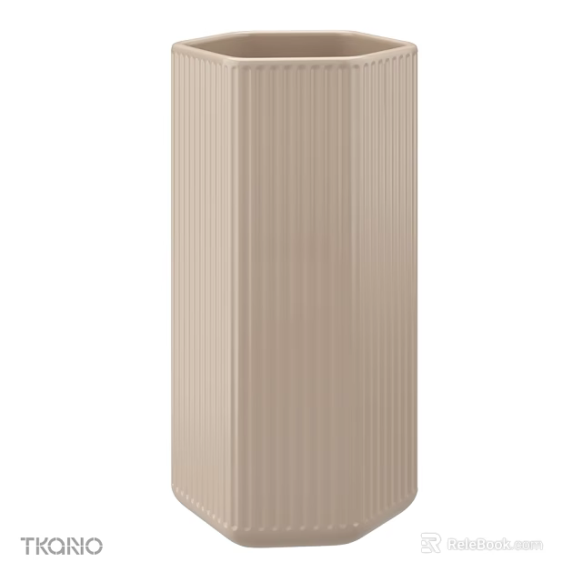 Modern Beige Striped Column Decorative Ornament Set For Home Interior 3d model 