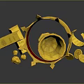 Golden Home Decor Accessories With Crown Bars Coins Horseshoe Ornaments And Nuggets