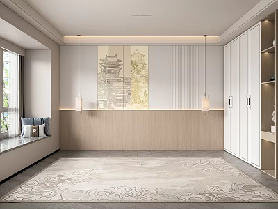 New bedroom background wall 3d model