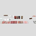 Assorted Food Packages With Various Colors And Different Shapes Neatly Arranged Display Collection