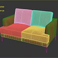 Modern Orange Two Seater Sofa With Slim Black Legs And Upholstered Design