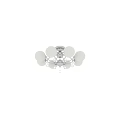 Elegant Ceiling Light With White Honeycomb Spherical Shades Silver Frame And Crystal Pendants