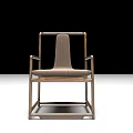 Modern Single Chair Design With Wooden Frame And Fabric Seat Backrest