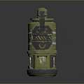 Industrial Green Mechanical Device With Gray Handles Yellow Components And Sturdy Base