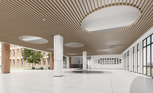 Modern Hall School Hall Overhead Floor 3d model