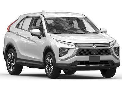 White Mitsubishi SUV With Modern Sleek Exterior Design And Stylish Front Grille 3d model