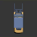 Yellow Forklift Truck With Blue Roof And Front Forks 3D Rendering Design