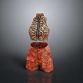 Sleeveless Zebra Pattern Vest And Red Cargo Shorts With Multiple Pockets For Daily Outfits