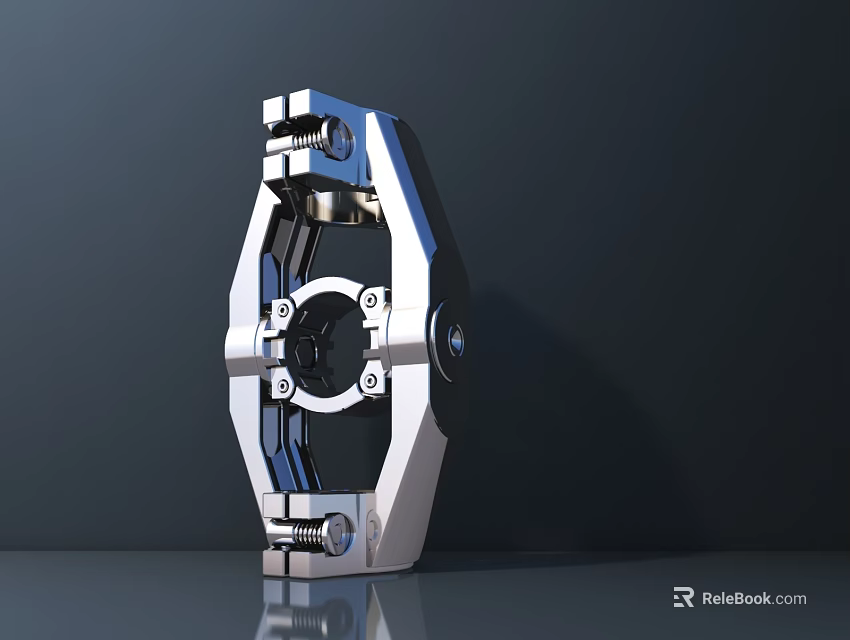 Smart Machine Precision Mechanical Structure With Geometric Components And Metallic Design 3d model 