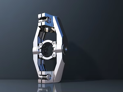 Smart Machine Precision Mechanical Structure With Geometric Components And Metallic Design 3d model