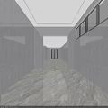 Modern Elevator Hallway With Light Tile Walls Marble Floor Side Windows Bright Spacious Design 3d model