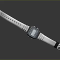 Fashion Accessory Modern Watch With Gray Rubber Strap Square Blue White Display Dial