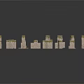 Modern Building Models Arranged in Urban Planning Layout with Diverse Structures