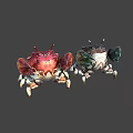 Fantasy Crab Creature Characters With Red And Dark Shells And Sharp Claws Design 3d model