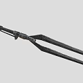 Medieval Double Bladed Polearm Weapon With Long Metal Handle And Intricate Design