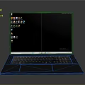 Modern Electronic Laptop With Screen Displaying Multiple Apps And Keyboard