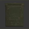 Green Metal Storage Box For Household Items Featuring 50 CAL Ball M33 Tracer M17