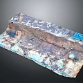 Geological Rock Specimen With Worn Surface Blue Label And Measurement Marks