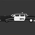 Functional Police Vehicle With Vintage Black And White Design And Number 897