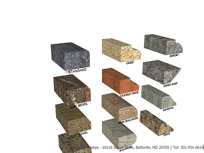 Stone And Wood Materials Including Granite Oak Marble Teak With Textured Smooth Surfaces For Construction 3d model